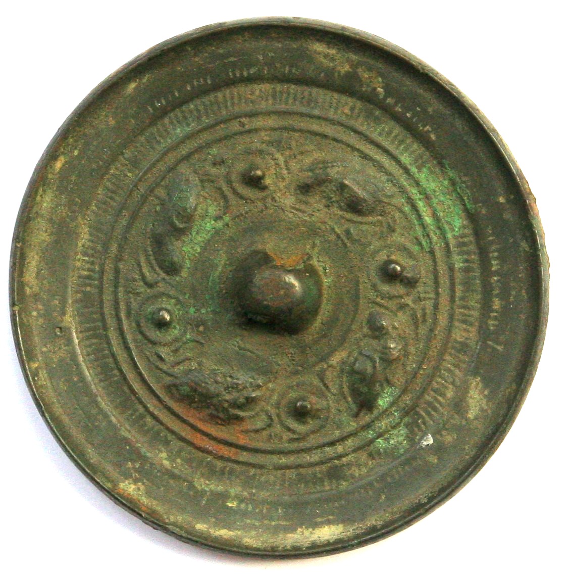 A4003, Ancient Bronze Mirror with 4 Animals, China Tang Dynasty AD 900's