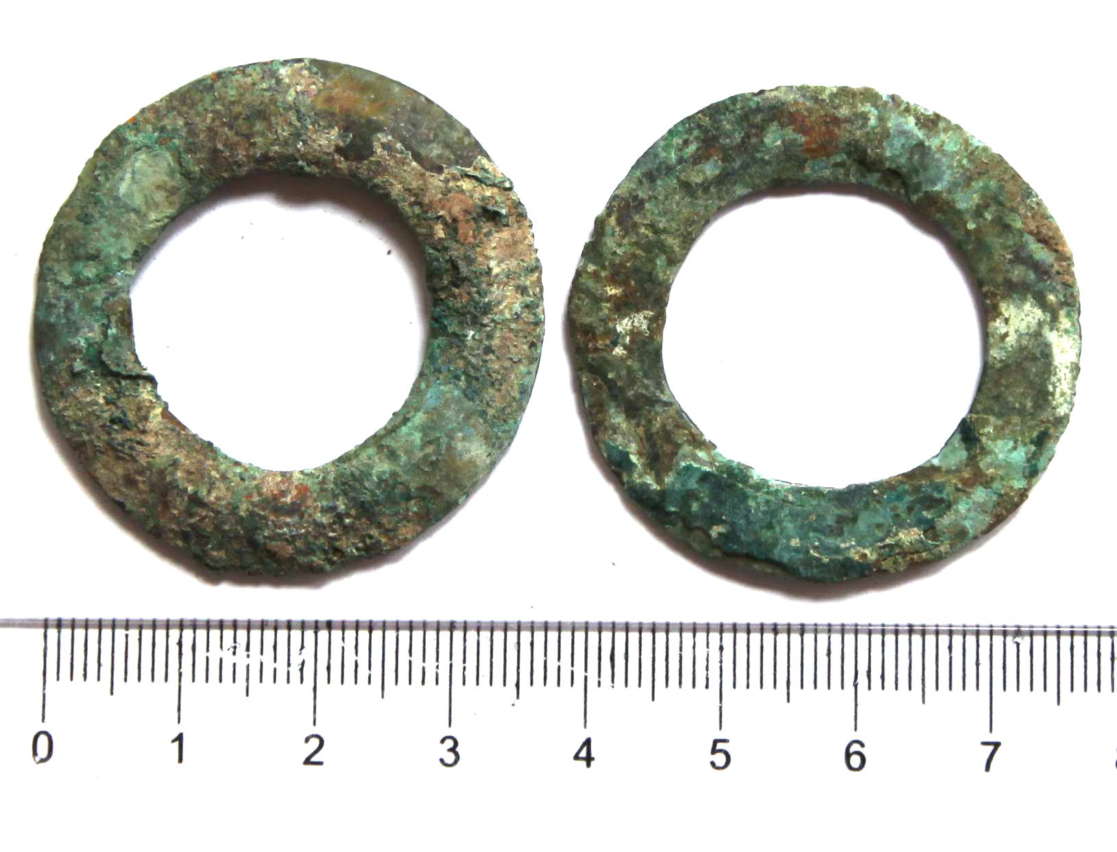 A5130, Two pcs Ancient Bronze Ring Collar, China 200 Year Ago