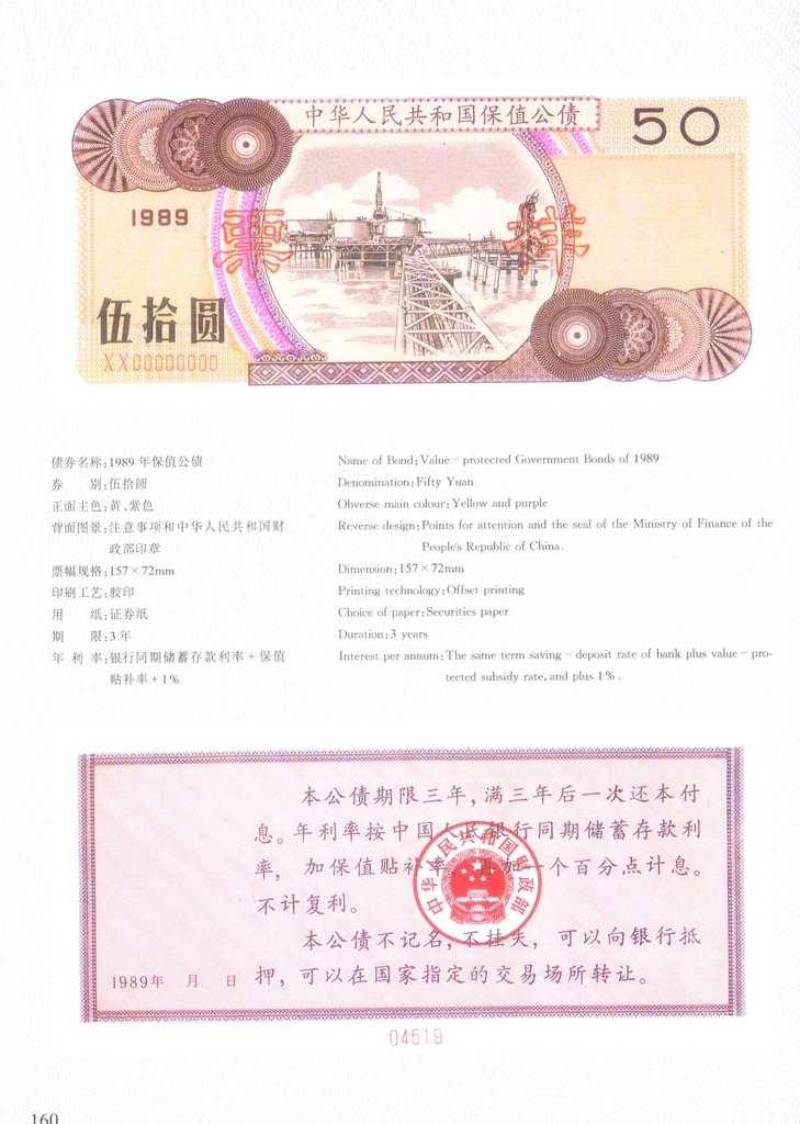 F2601, Specimen Album of the Government Bonds of P.R.China (1995).