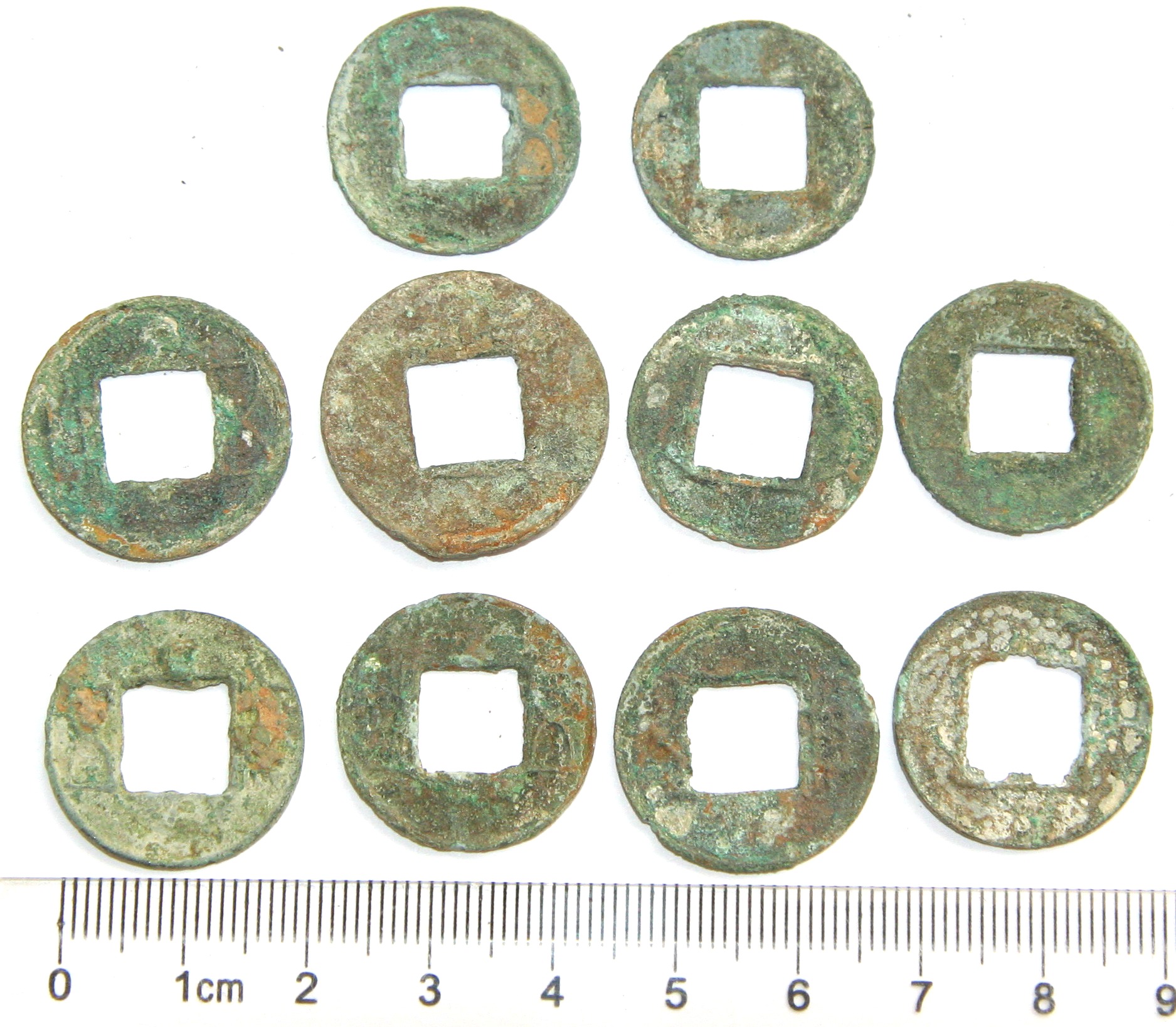 K2120, China Small Size Wu Zhu Coins 10 Pcs, AD 200