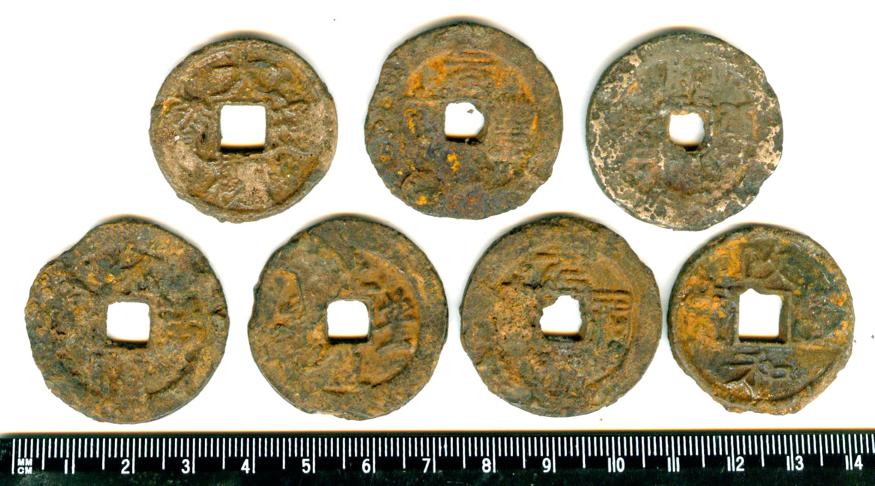 K8801, Chinese's Ancient Iron Coins, 7 Pcs Different, AD 1000-1100 China