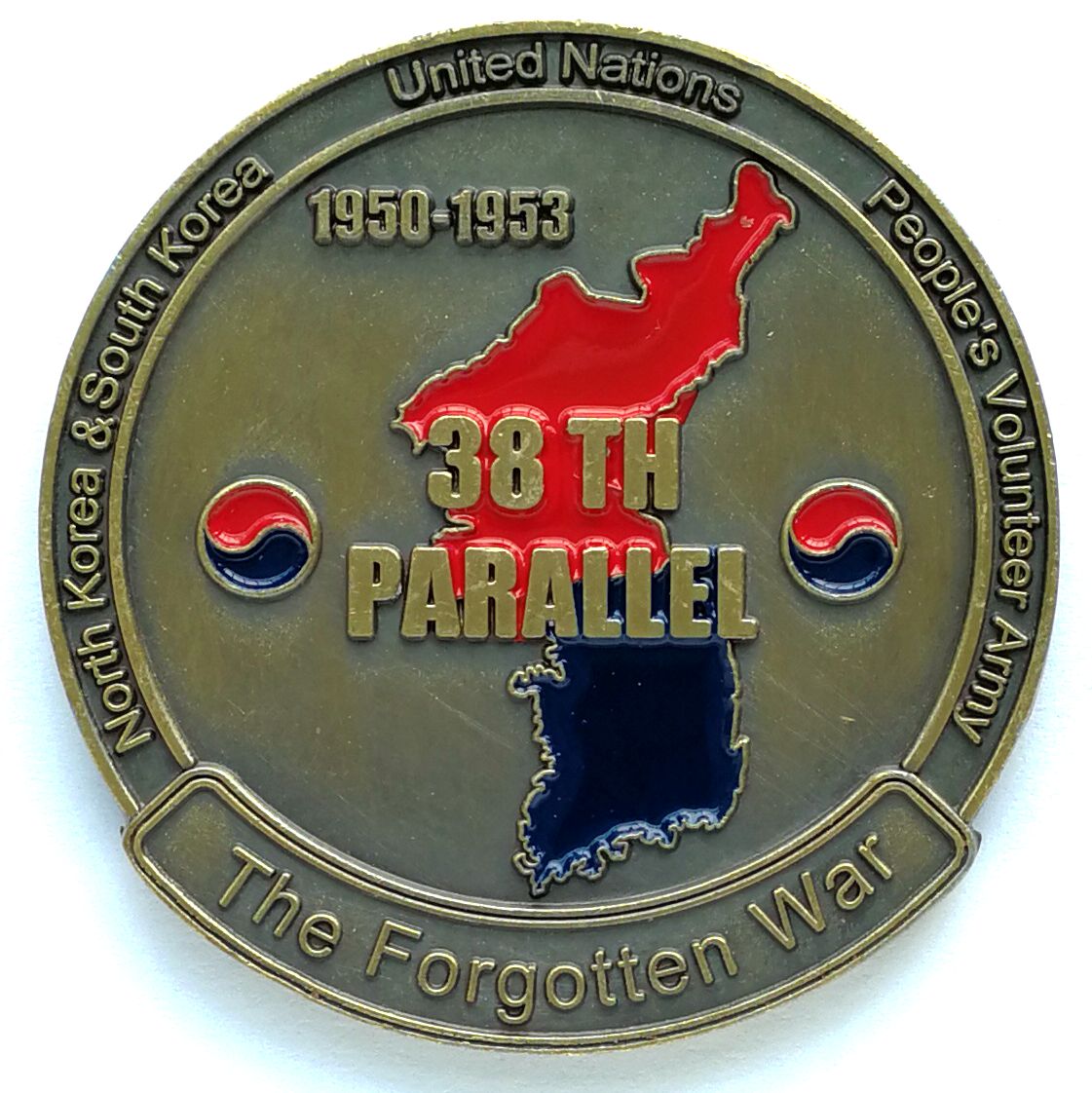 L3089, Korea War 65th Years Medal Charm, with Map and Fighter