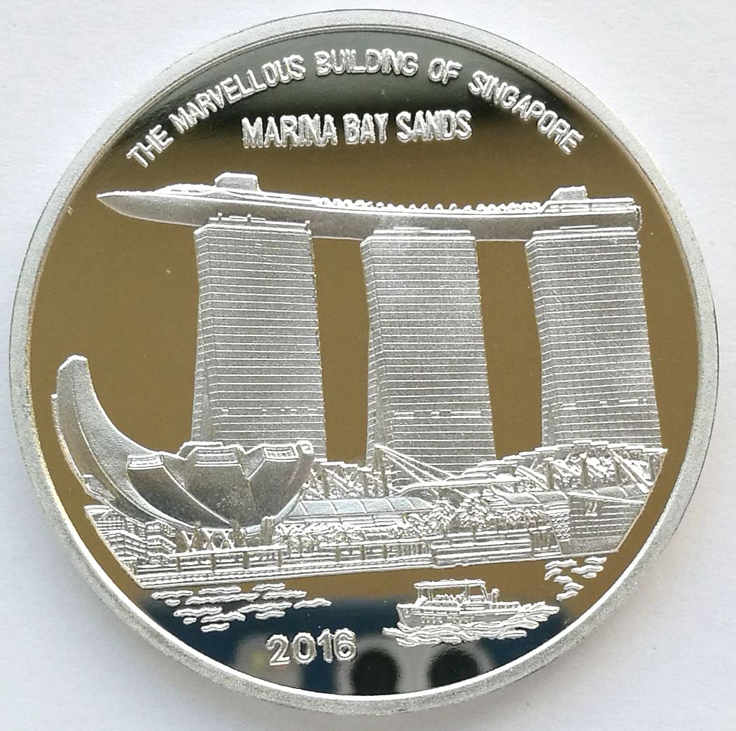 L3194, Korea "Marina Bay Sands" Singapore Fair Alu Coin 2 Won. 2016