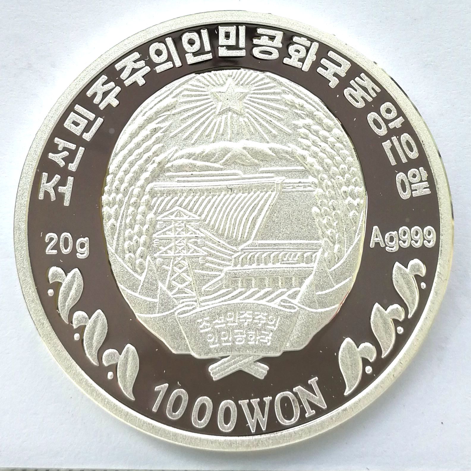 L3428, Korea "International Polar Year" Silver Coin. 2007-2008 Map