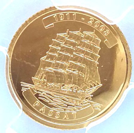 L3507, Korea Gold Coin "Passat Sailing Vessel", 1 Gram, 2008 PCGS PR67
