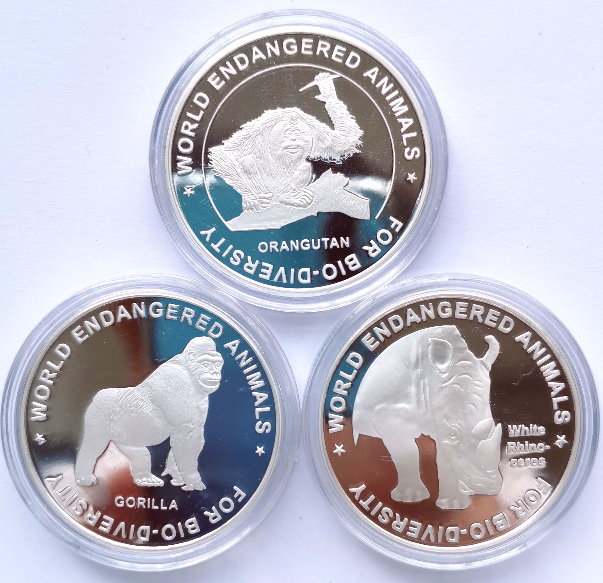 L3603, Korea "World Endangered Animals" 1 oz. Proof Silver Coin 3 Pcs, 2018