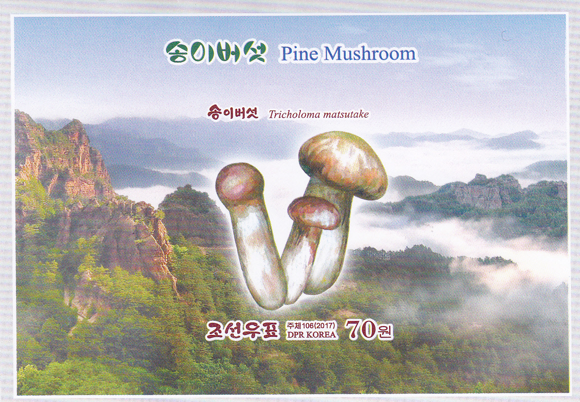 L4402, Korea 2017 "Pine Mushroom" Stamp, Imperforate MS Sheet