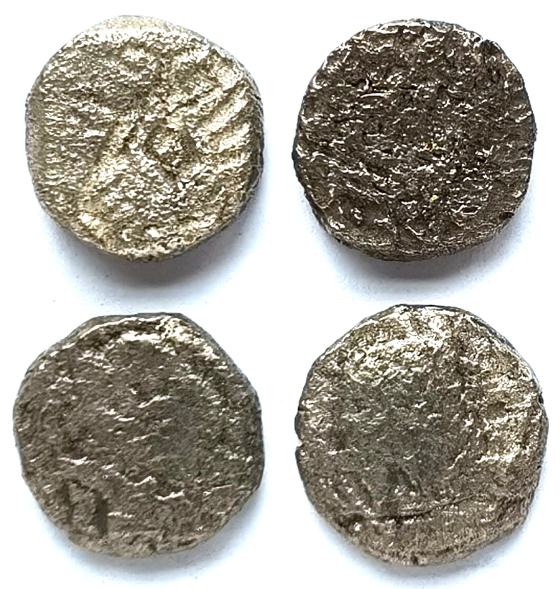 P4306, Ancient Silk Road Silver Coins, 4 pcs, Central Aisa