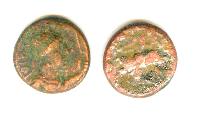 XJ3120, Ancient Kushan Coin, Bronze AD 100--400, Medium-Size 6 grams