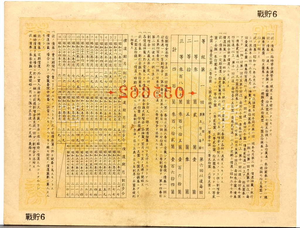 B4563, War Saving Bond of Japan, 15 Yen, 1943 WWII