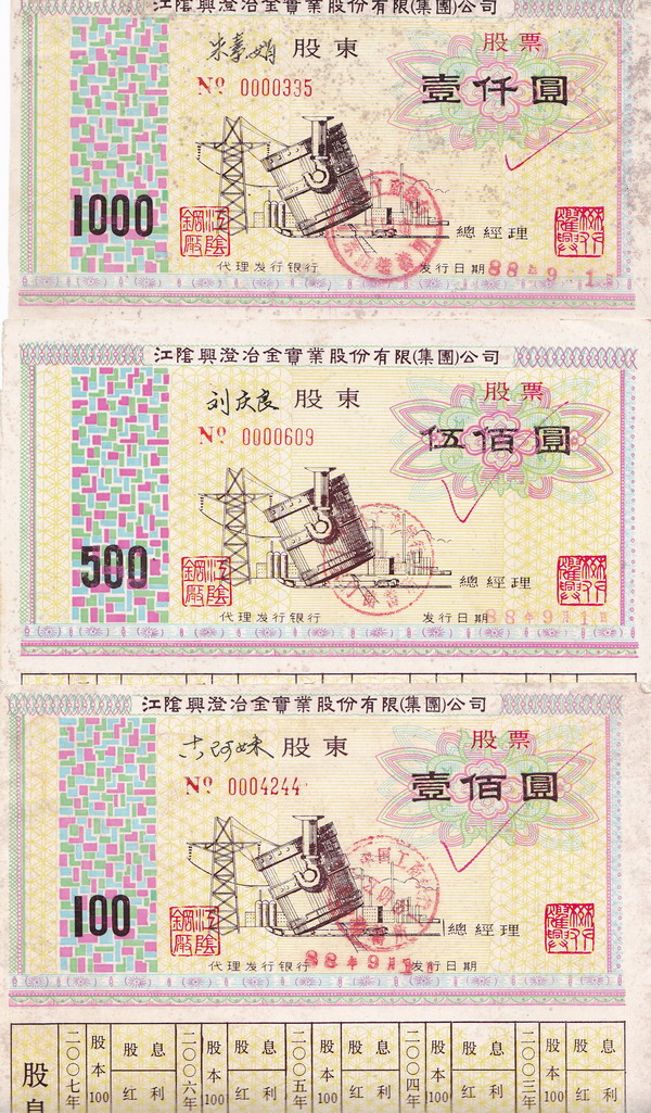 S3067 Jiangyin Xingcheng Metallurgy Industrial Co, 3 Pcs, 100, 5