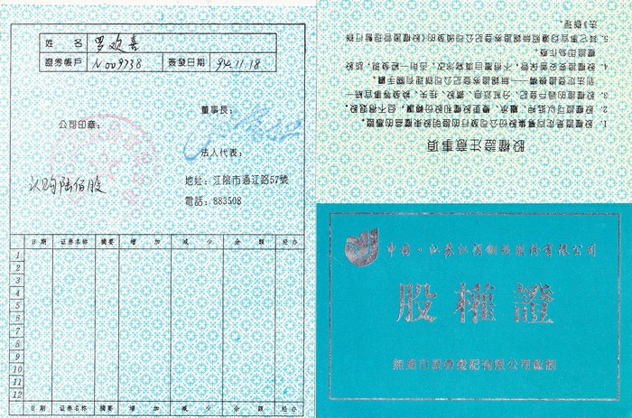 S3194 Jiangyin Steel Line Co., Ltd, Share of 1994